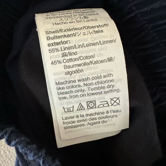 J Crew Linen Cotton Drawstring Pants Navy Size 0 - Picture 4 of 5